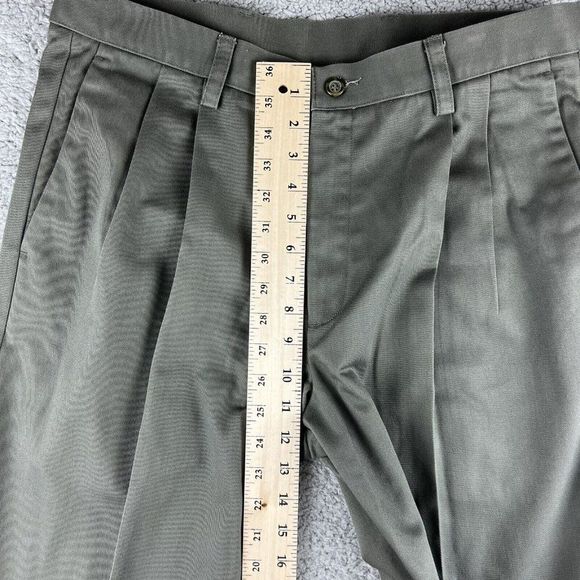 Dockers Pleated Classic Fit Chino Pants 34x34 (34x30) Men's Cotton Blend Gray - Picture 3 of 9